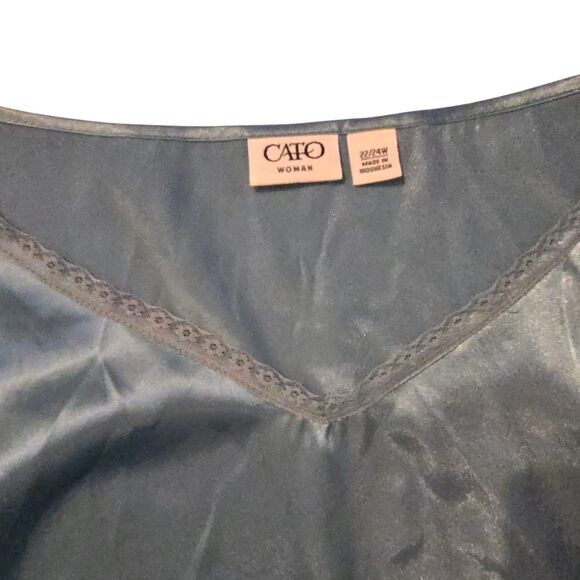 Y2K Cato Silky Baby Doll Top Size 22/24  Fairy Core Beachy Vacation Summer - Picture 3 of 8